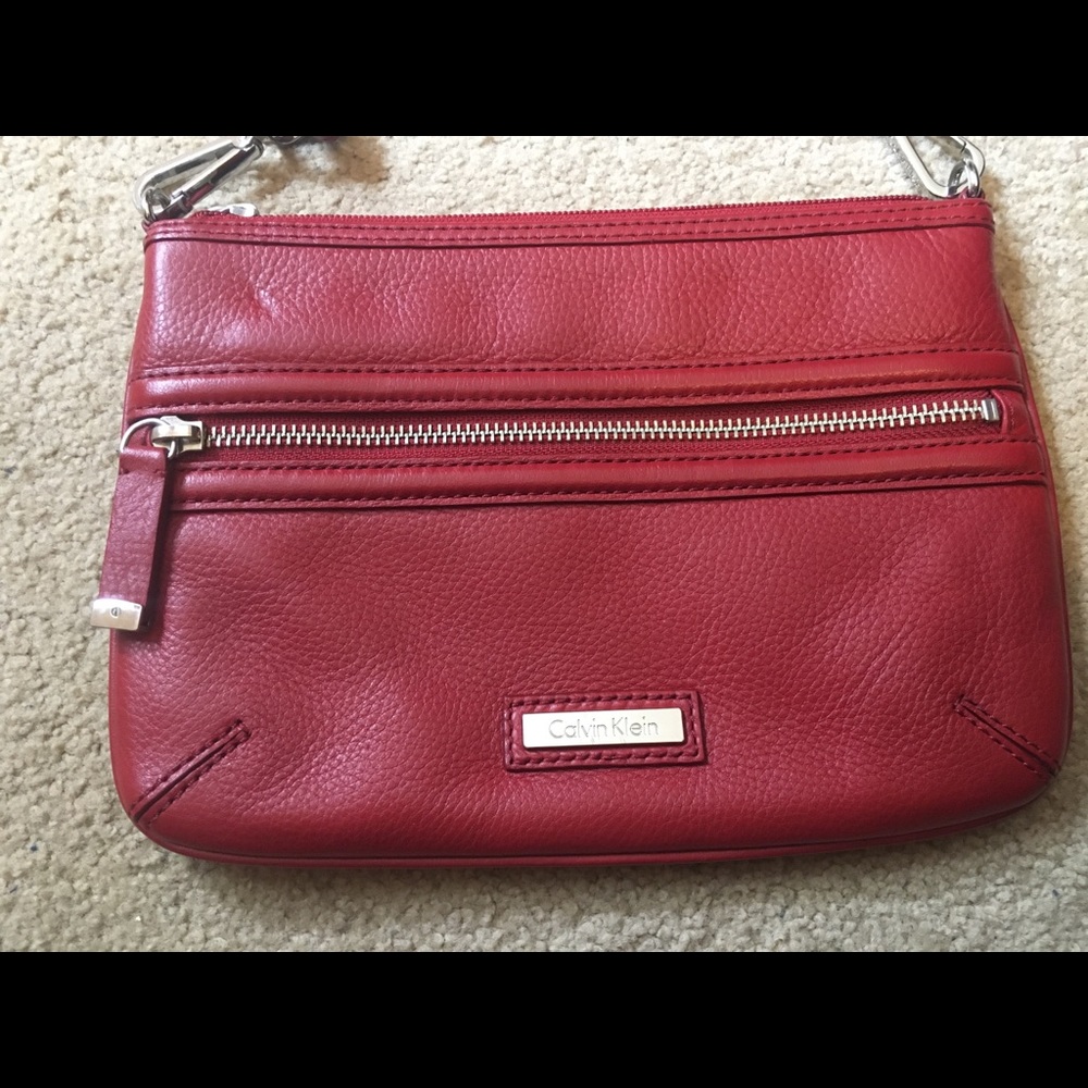 Calvin Klein small red crossbody purse
